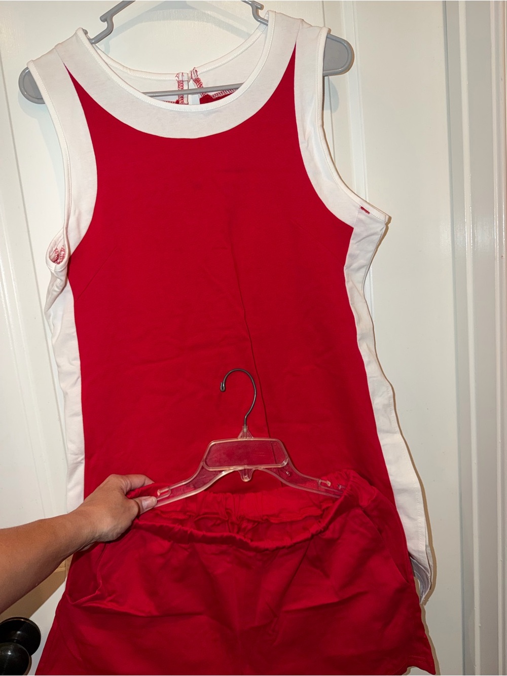 Women Red & Dress with shorts size M